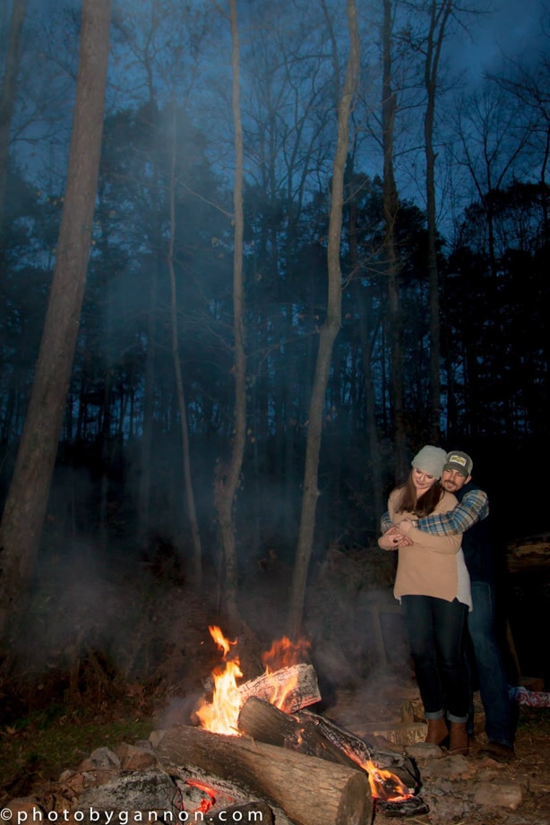 campfire engagement photos